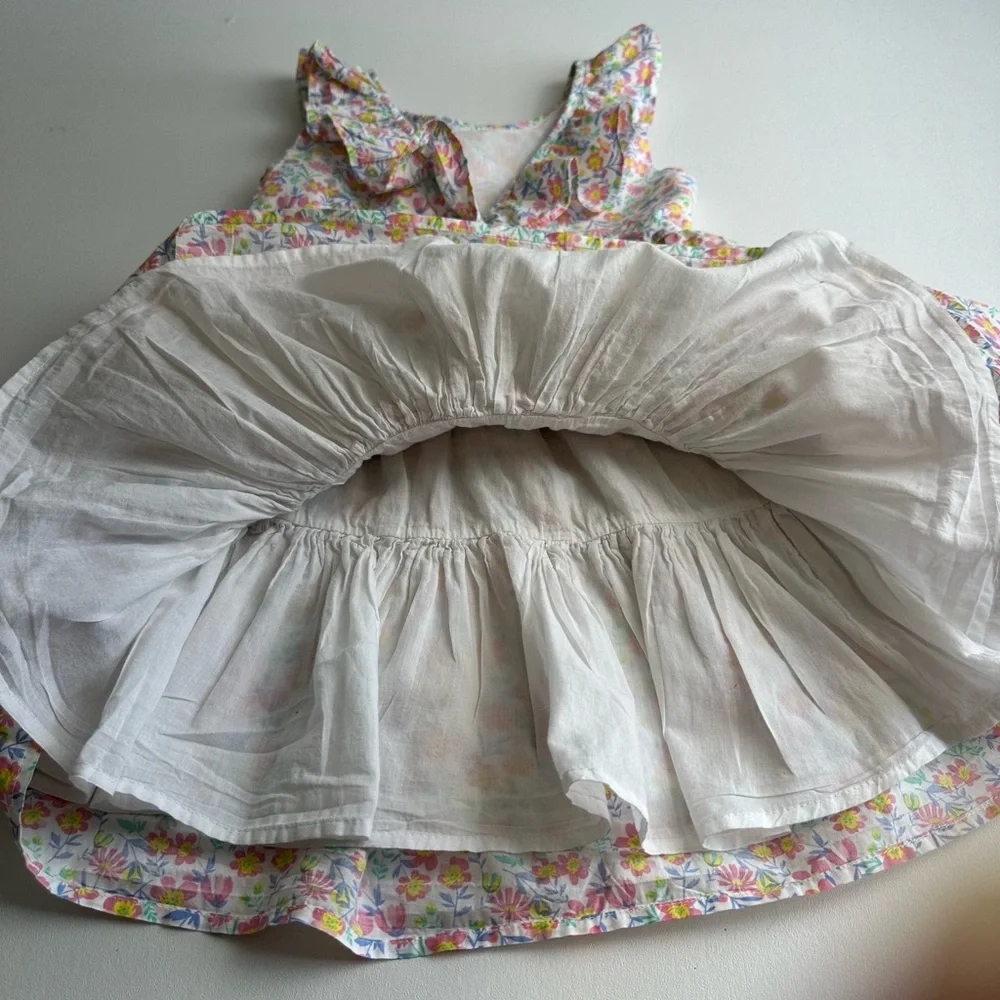 Tommy Bahama girl size 6 floral line‎ ruffle sleeveless dress with back bow